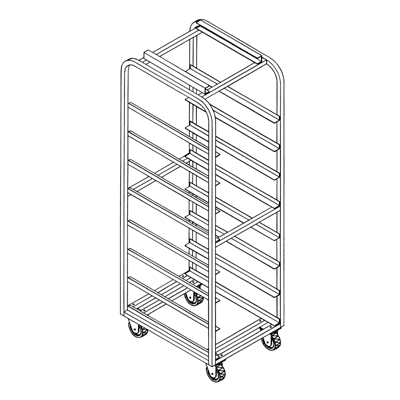 Baxter and LBC Style, Single End Load, Stainless Oven Rack, Super Duty, (BSRSB-12), 5"/12 Spacing, Item 6435-HD-RC