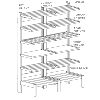 38530 SHELF TUBULAR CANTILEVER AL 18Wx36 LONG