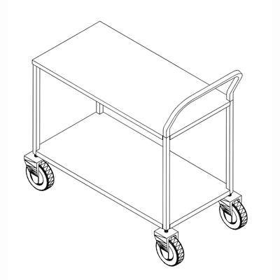 5383 CART 20x40x40"H SS 2 SOLID TIER *