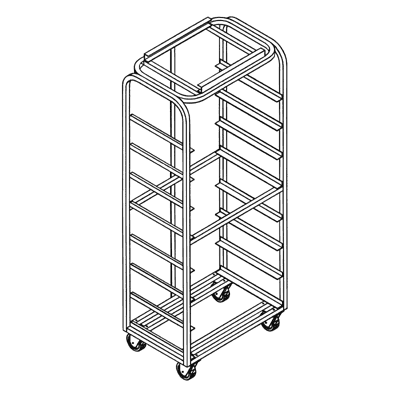 Baxter and LBC Style, Single Side Load, Stainless Oven Rack, Heavy Duty, (BXSSS-24B1), 2.5"/24 Spacing, Item 6412