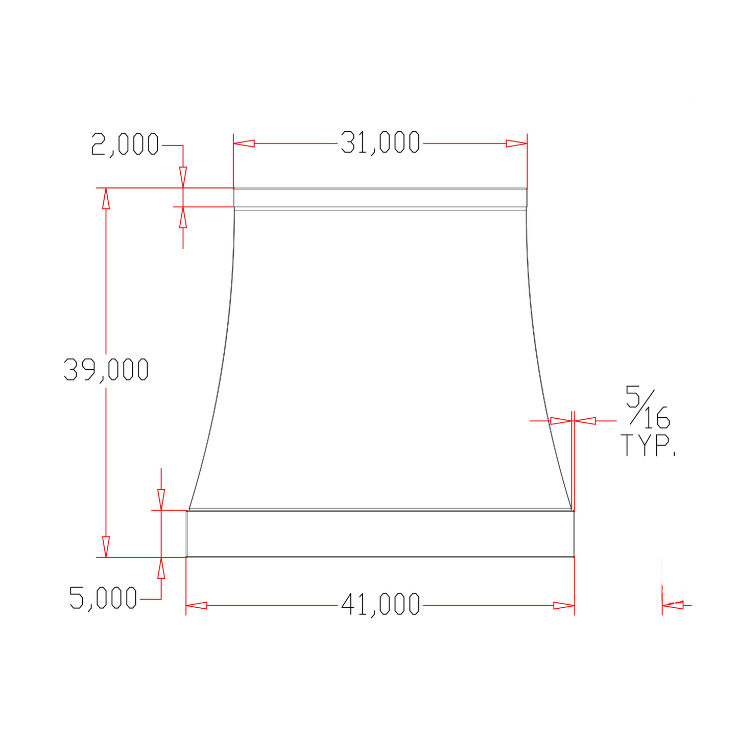 Lynndale #200406 Stainless Steel Range Hood #4 Finish with #8 Accent – 41"W x 24"D x 39"H